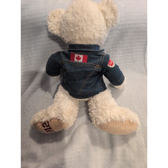 Hudson’s Bay Canada Olympic Team Bear Plush 2012 Denim Jacket Collectible - Picture 2 of 5